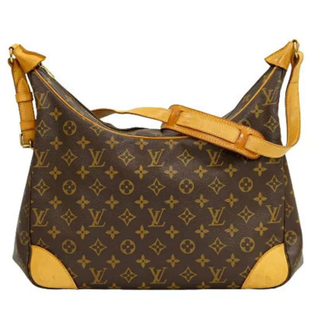 Louis Vuitton LV Boulogne Monogram Shoulder Bag Canvas Leather Brown